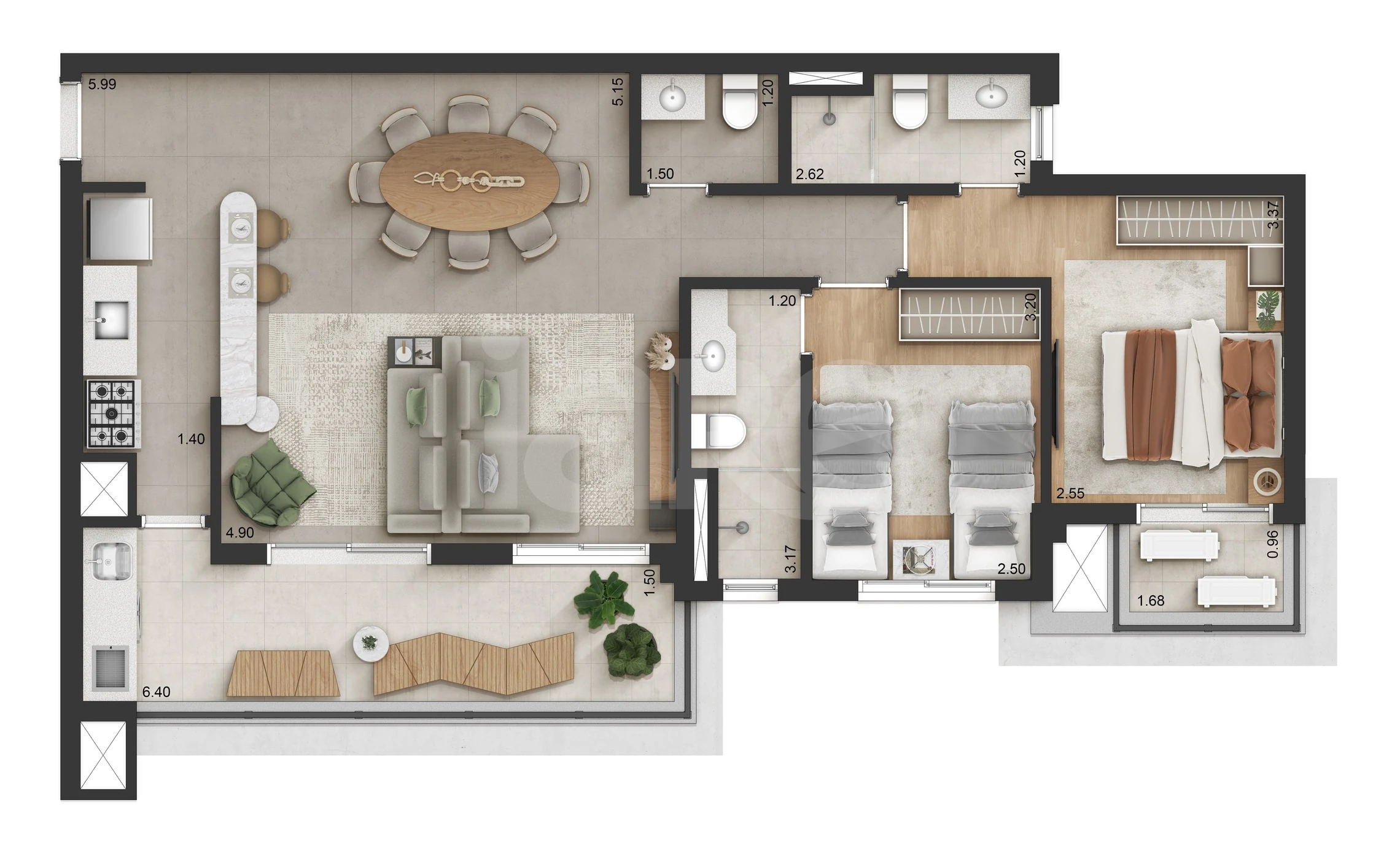 Planta — Garden 104 m²