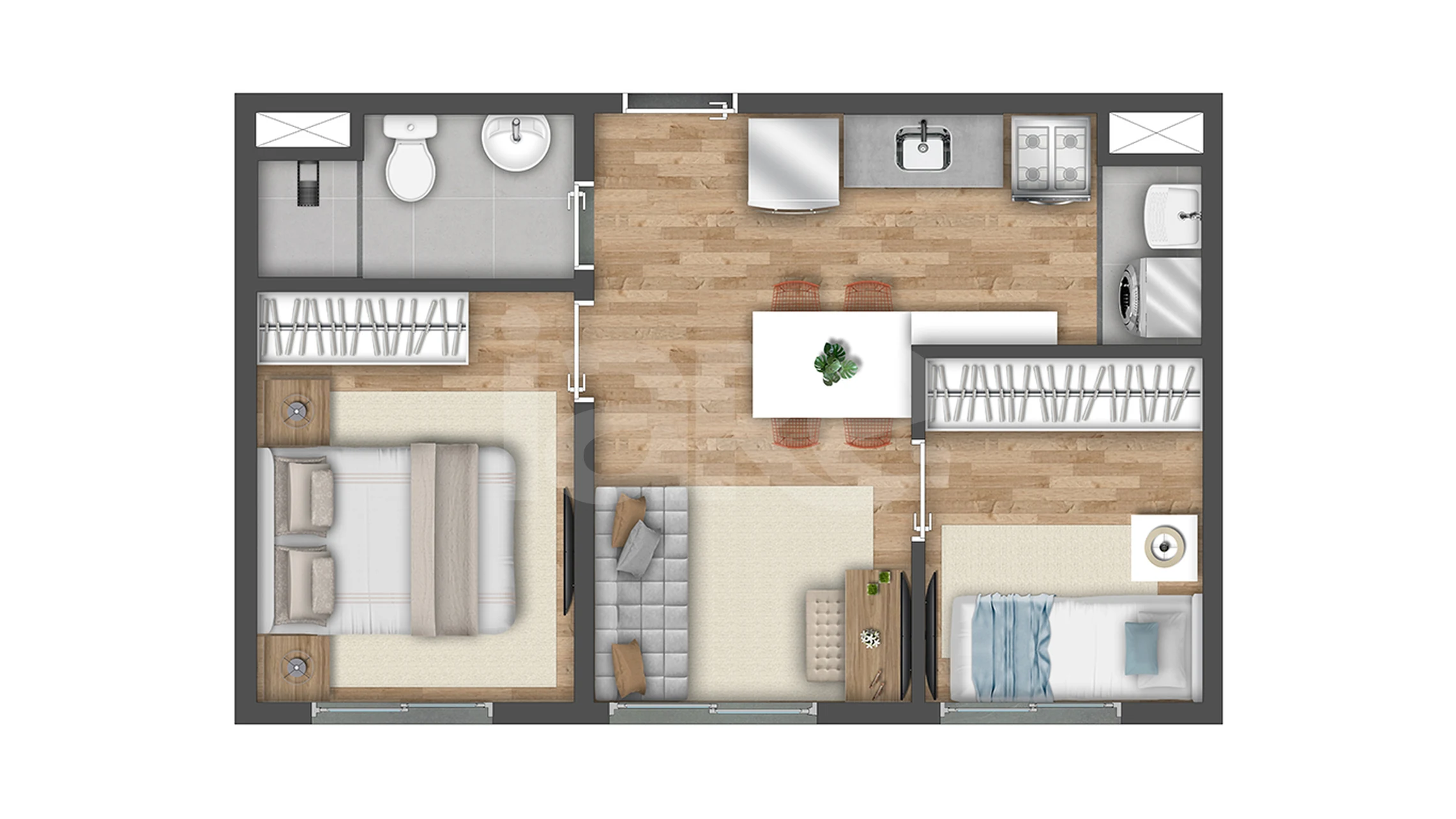 Planta — Apartamento 34,45 m²