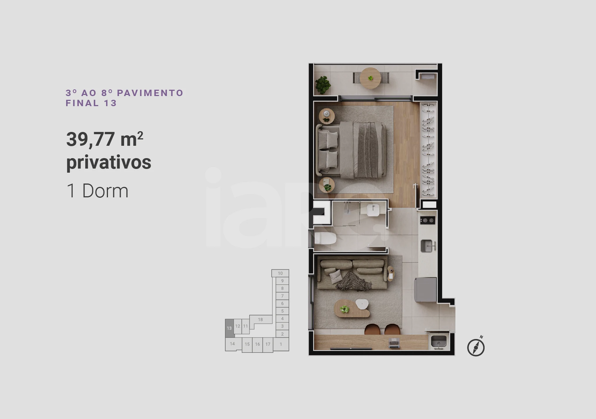 Planta — Apartamento 36,22 m²