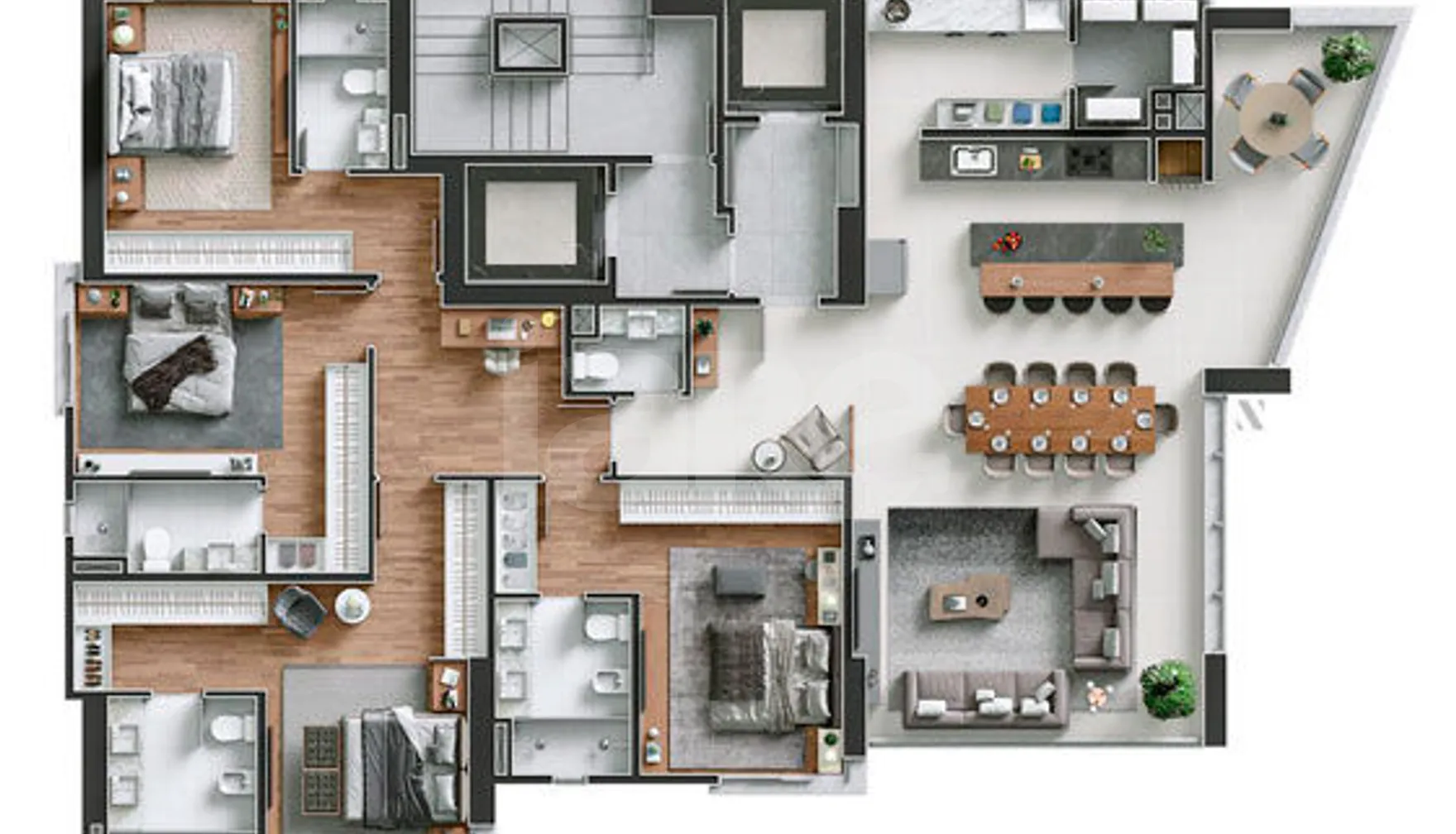 Planta — Apartamento 190 m²