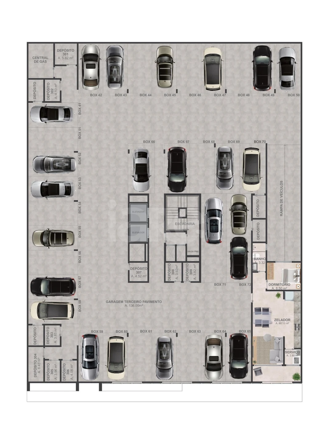 Planta — Pavimento garagem 2