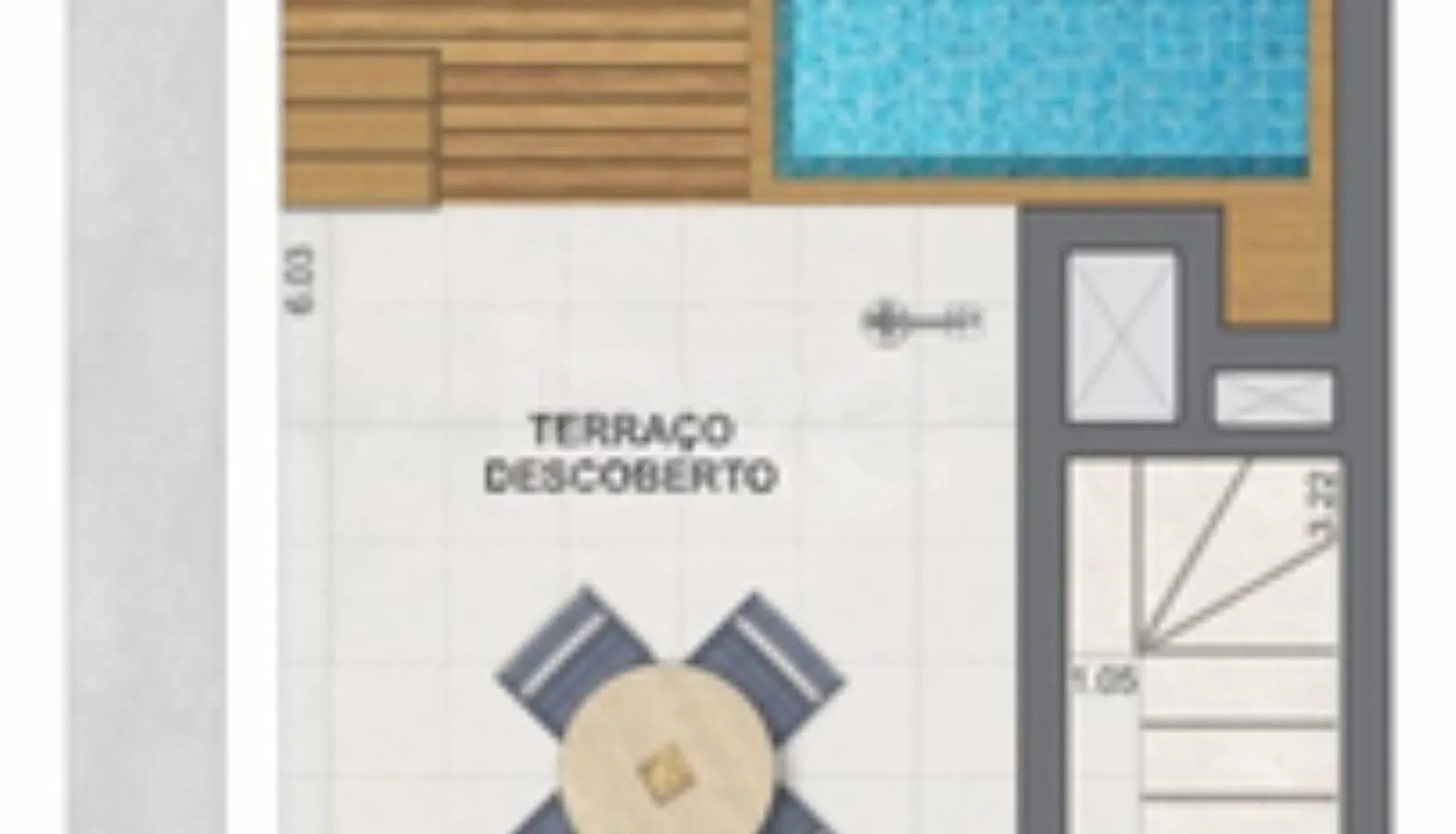 Planta — Cobertura Duplex 70,27 m²