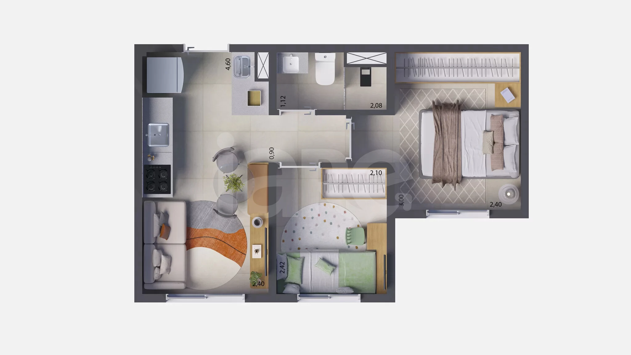 Planta — Apartamento 31,77 m²