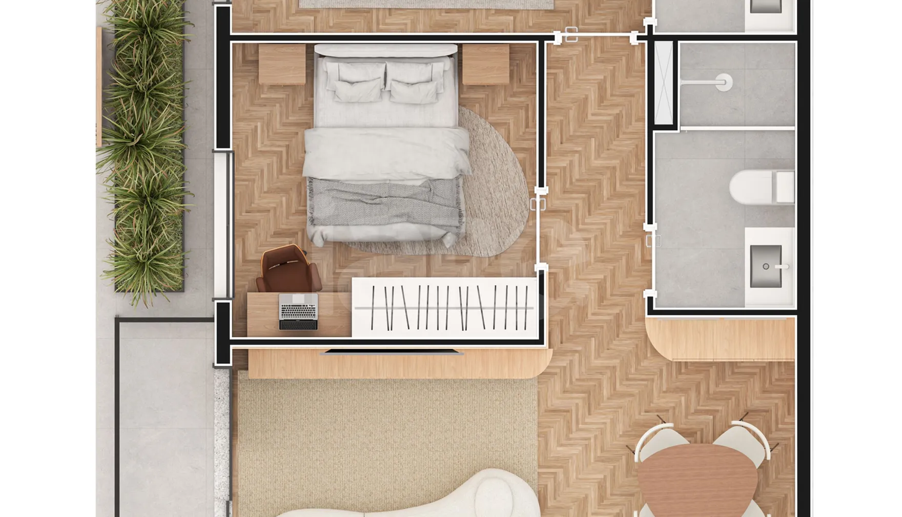 Planta — Apartamento 64,76 m²
