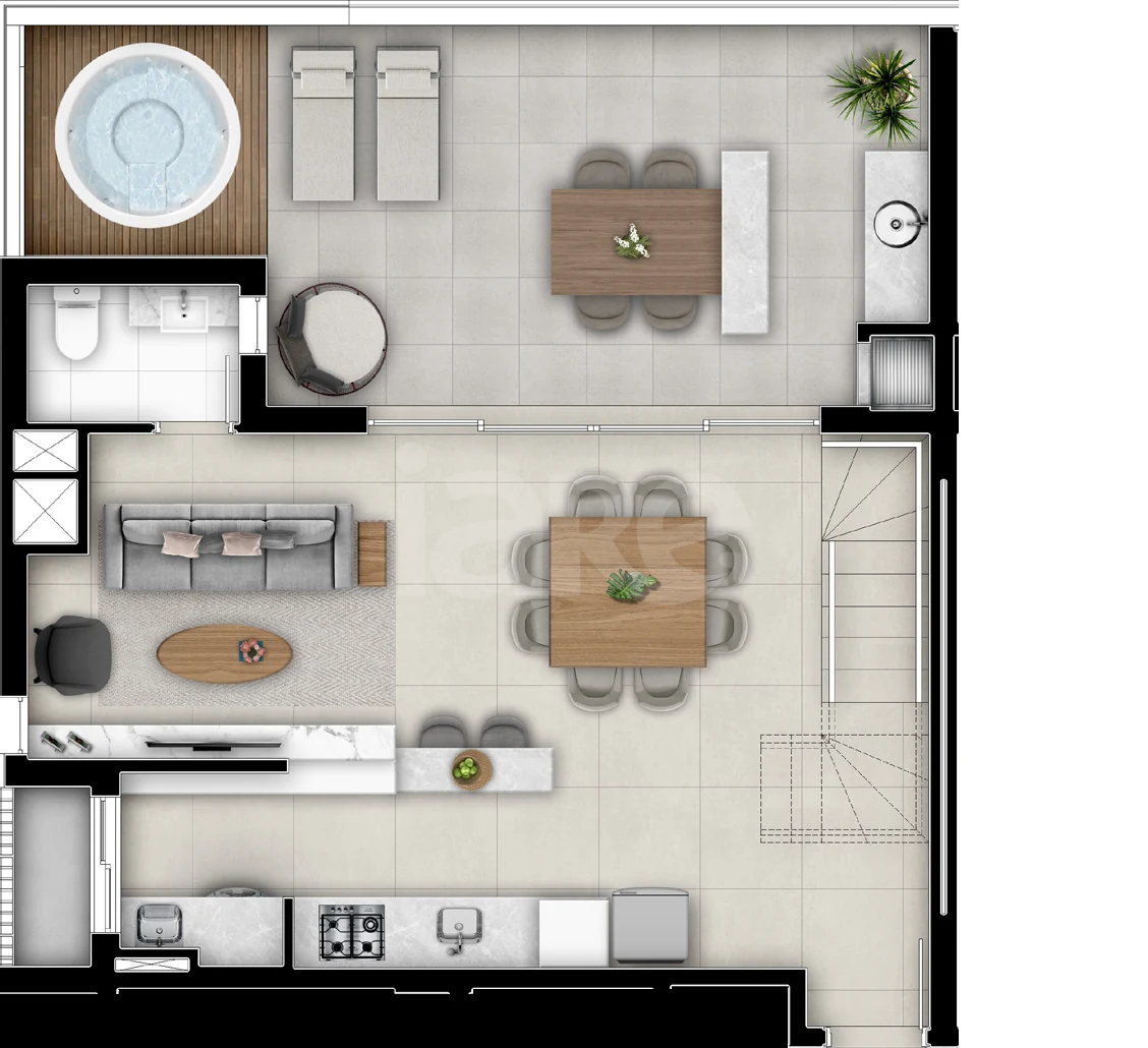 Planta — Apartamento 155,43 m² · 1º pavimento