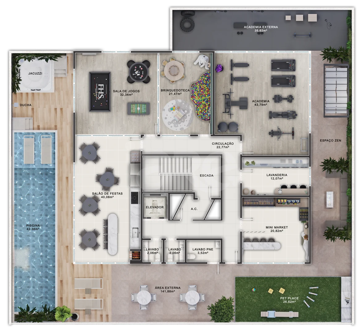 Planta — Pavimento lazer