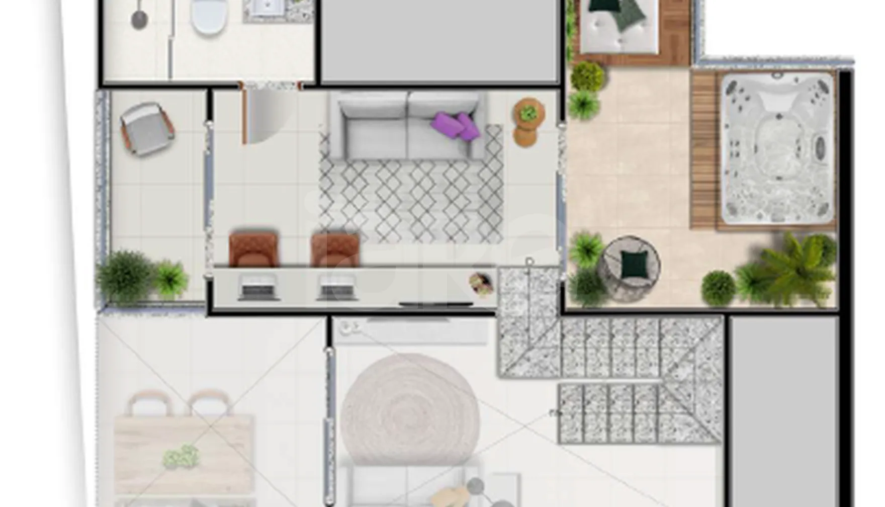 Planta — Garden 104,6 m²