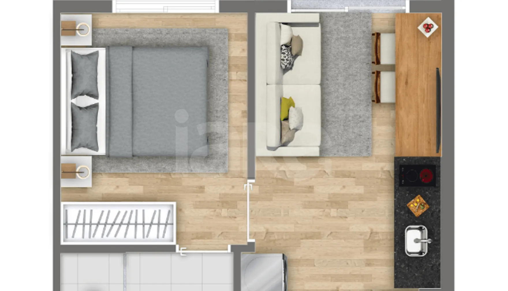 Planta — Apartamento 26,12 m²