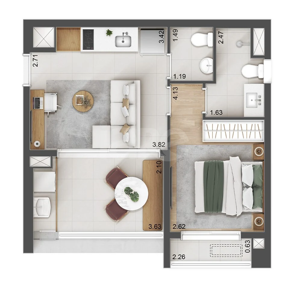 Planta — Garden 58,28 m²