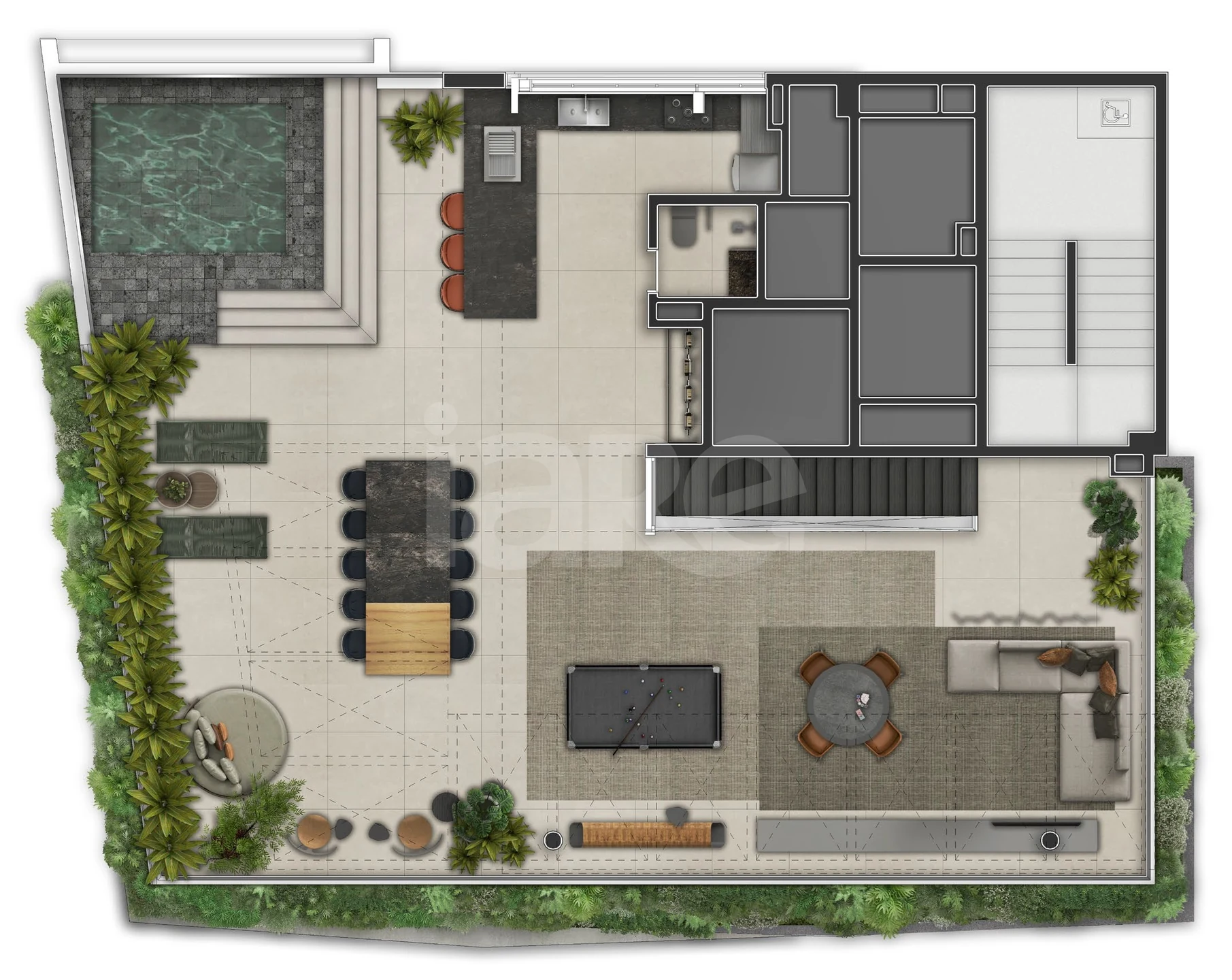 Planta — Cobertura Duplex 390 m²