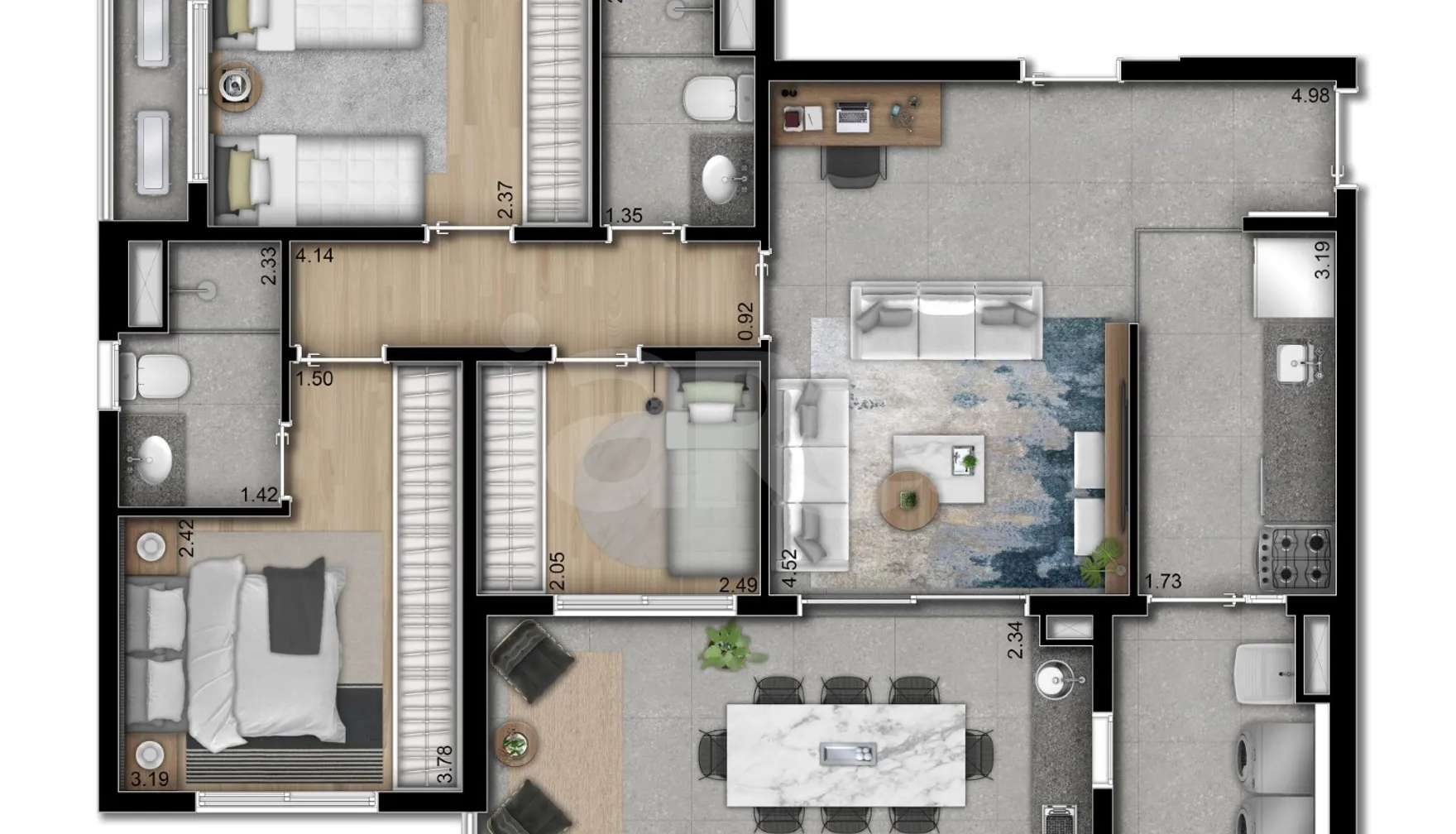 Planta — Apartamento 85 m²