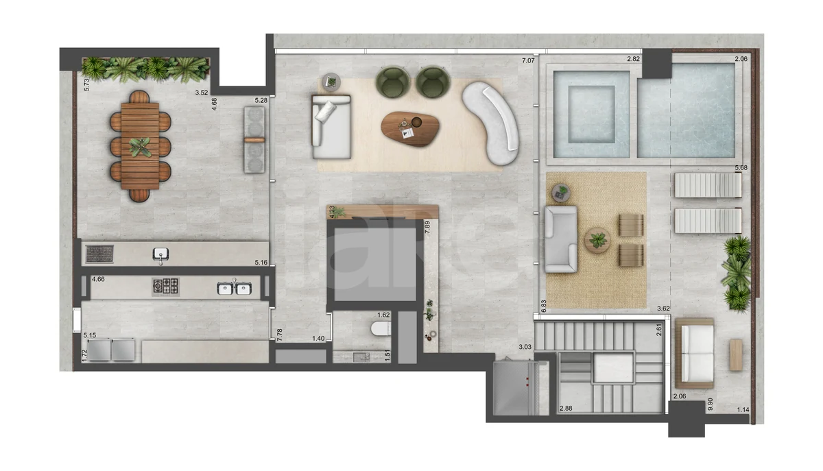 Planta — Cobertura Duplex 350,15 m²
