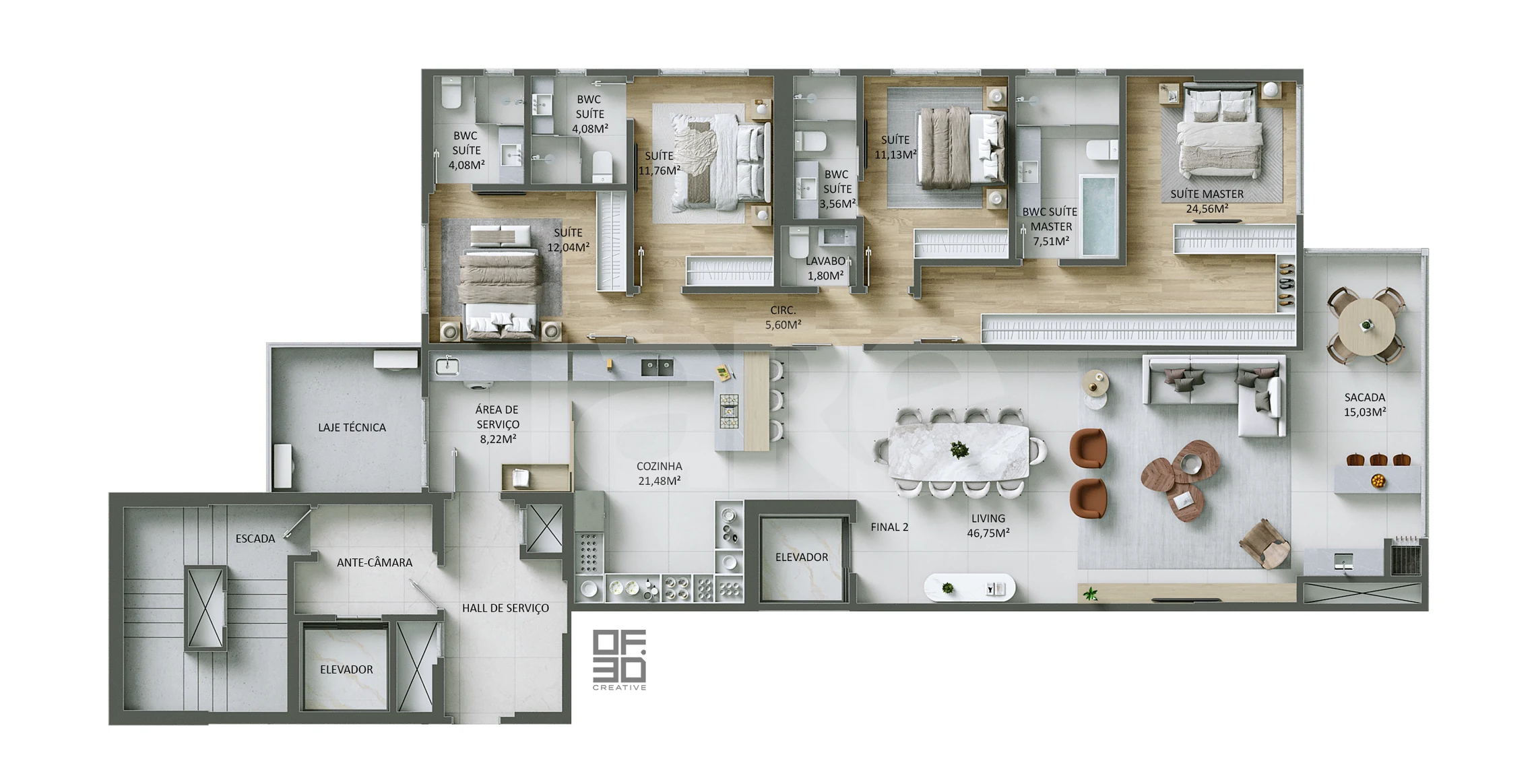Planta — Apartamento 207,74 m²