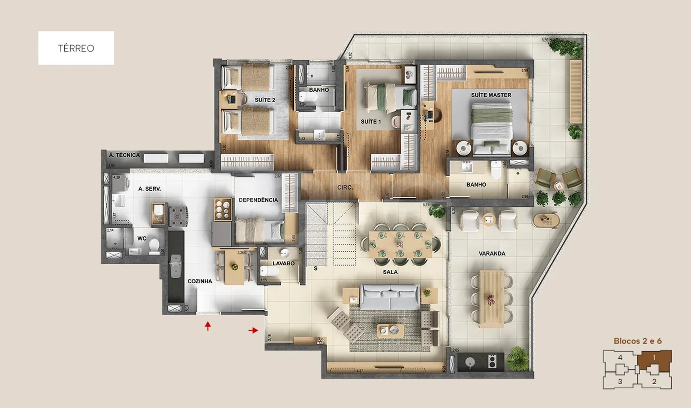Planta — Cobertura Duplex 363,47 m²