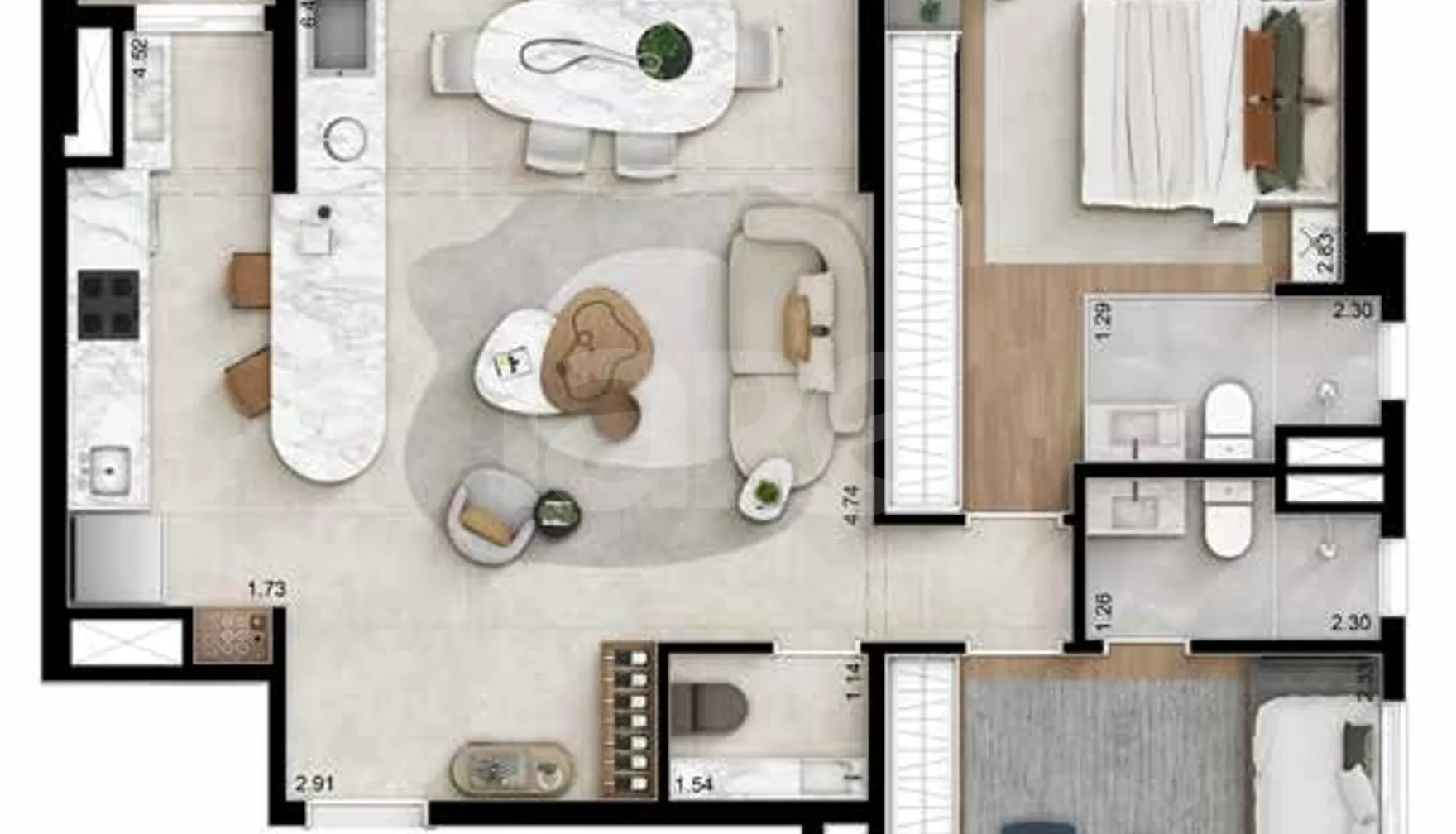 Planta — Garden 75,12 m²