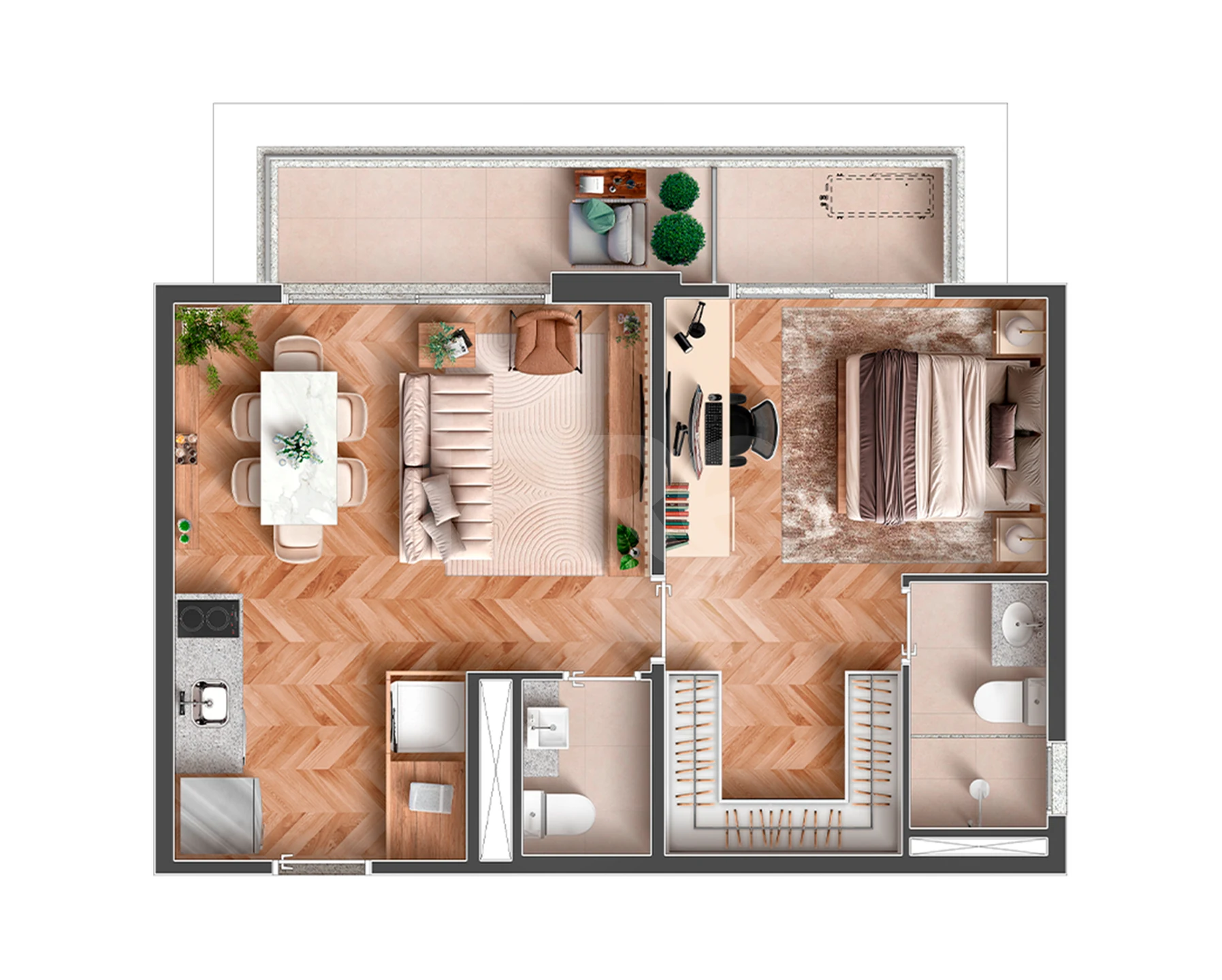 Planta — Apartamento 52,46 m²