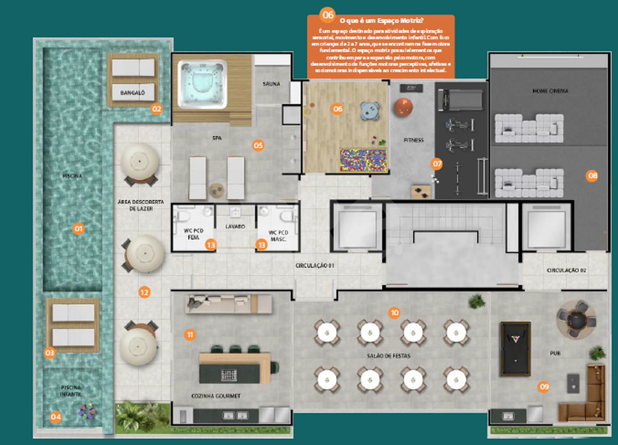 Planta — Pavimento lazer