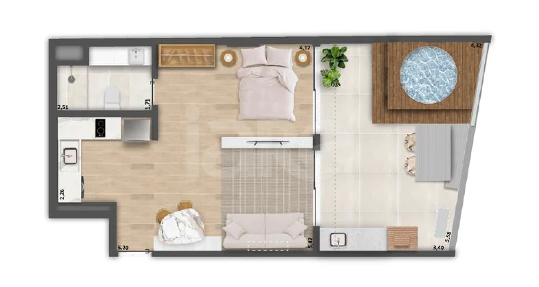 Planta — Cobertura Horizontal 62,62 m²