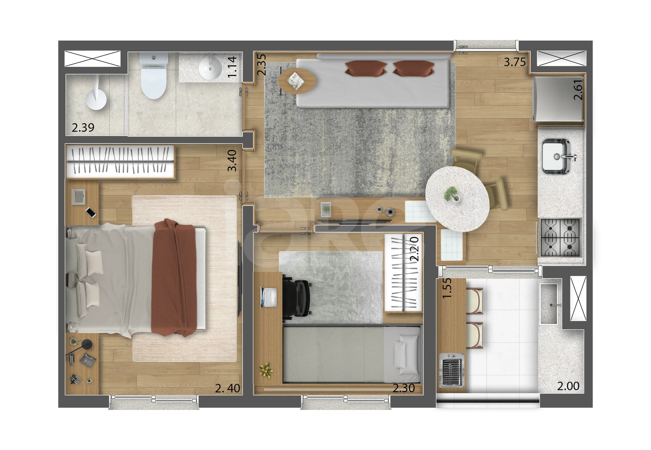 Planta — Planta Decorado 35m²