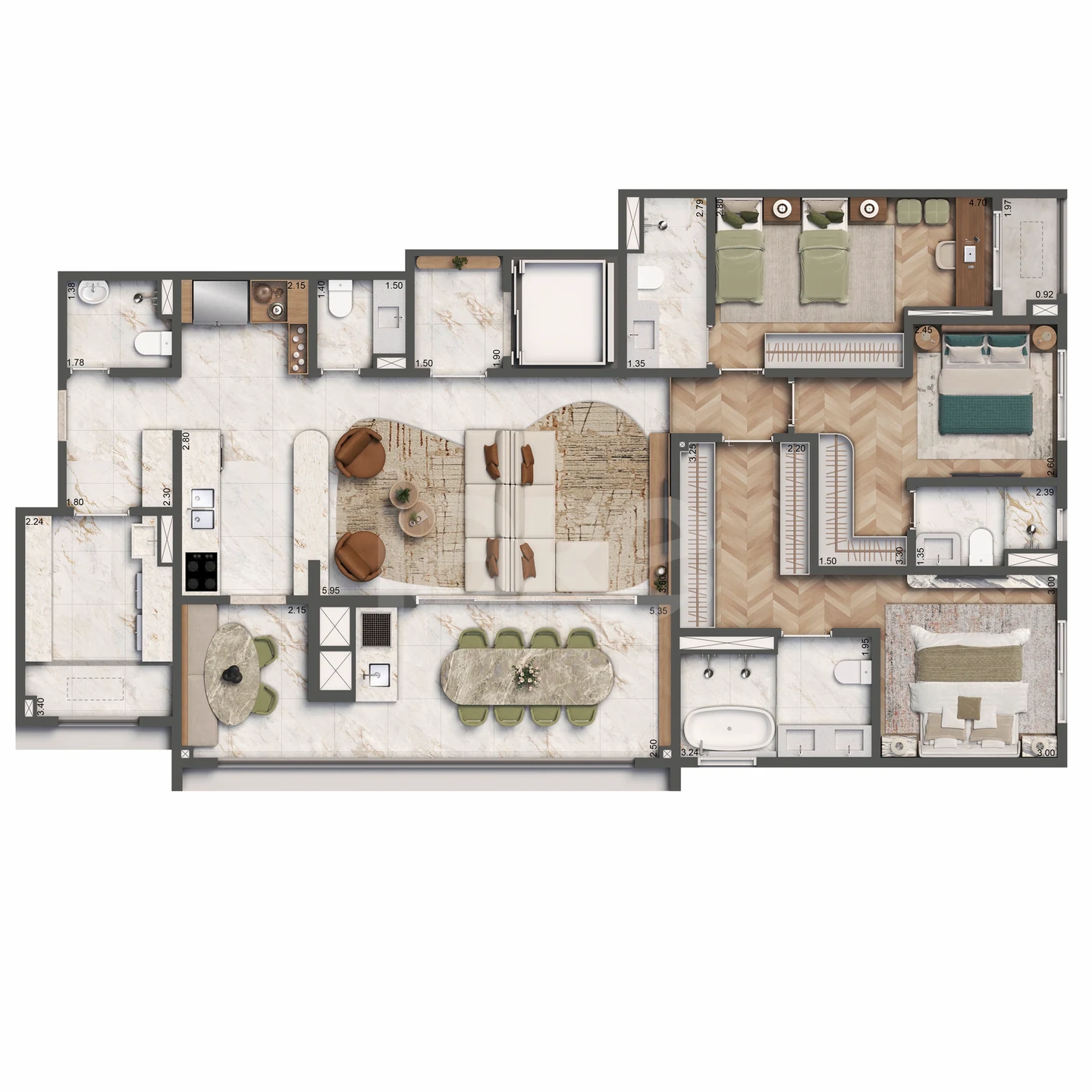 Planta — Apartamento 149,8 m²