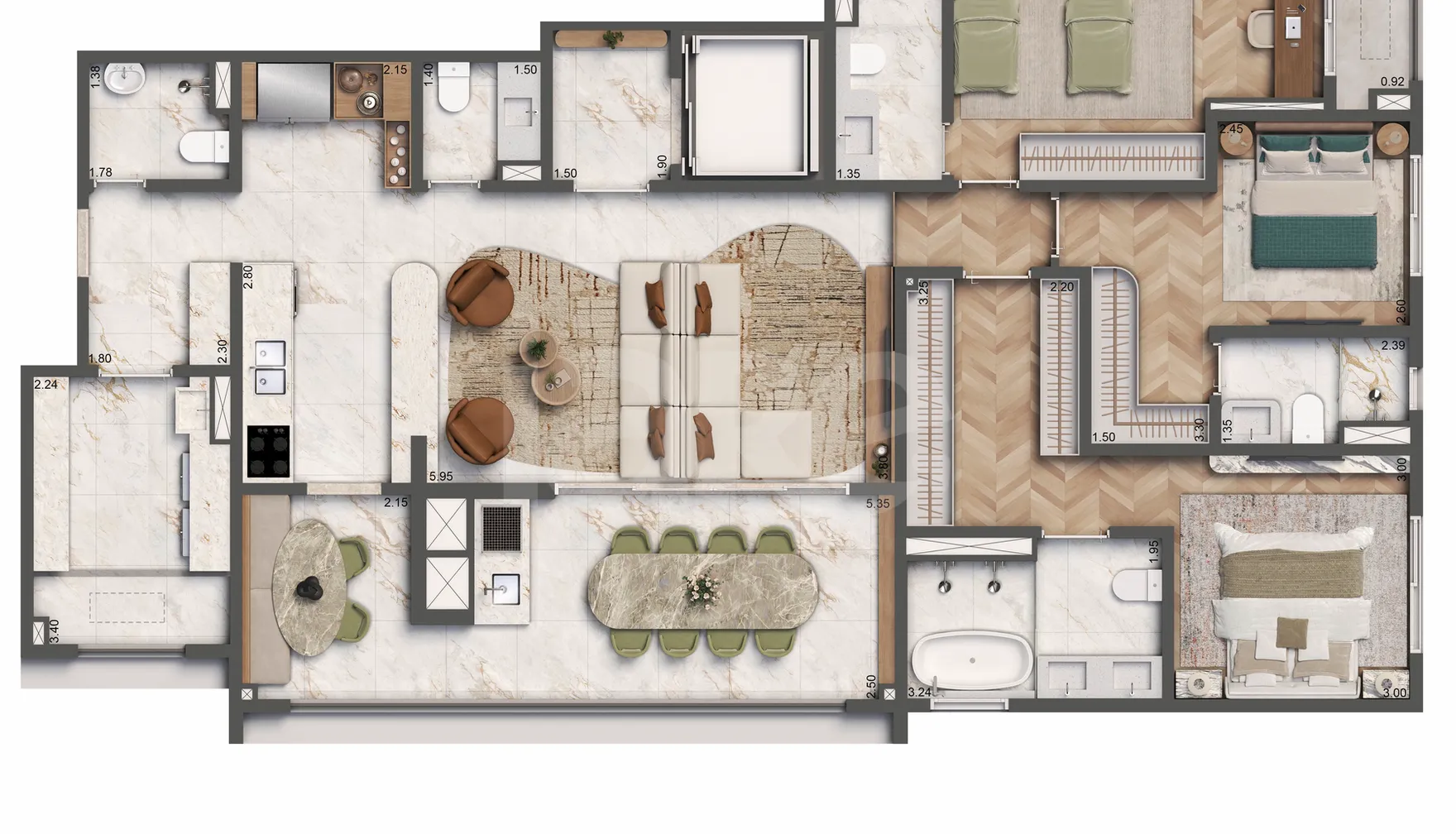 Planta — Apartamento 149,8 m²