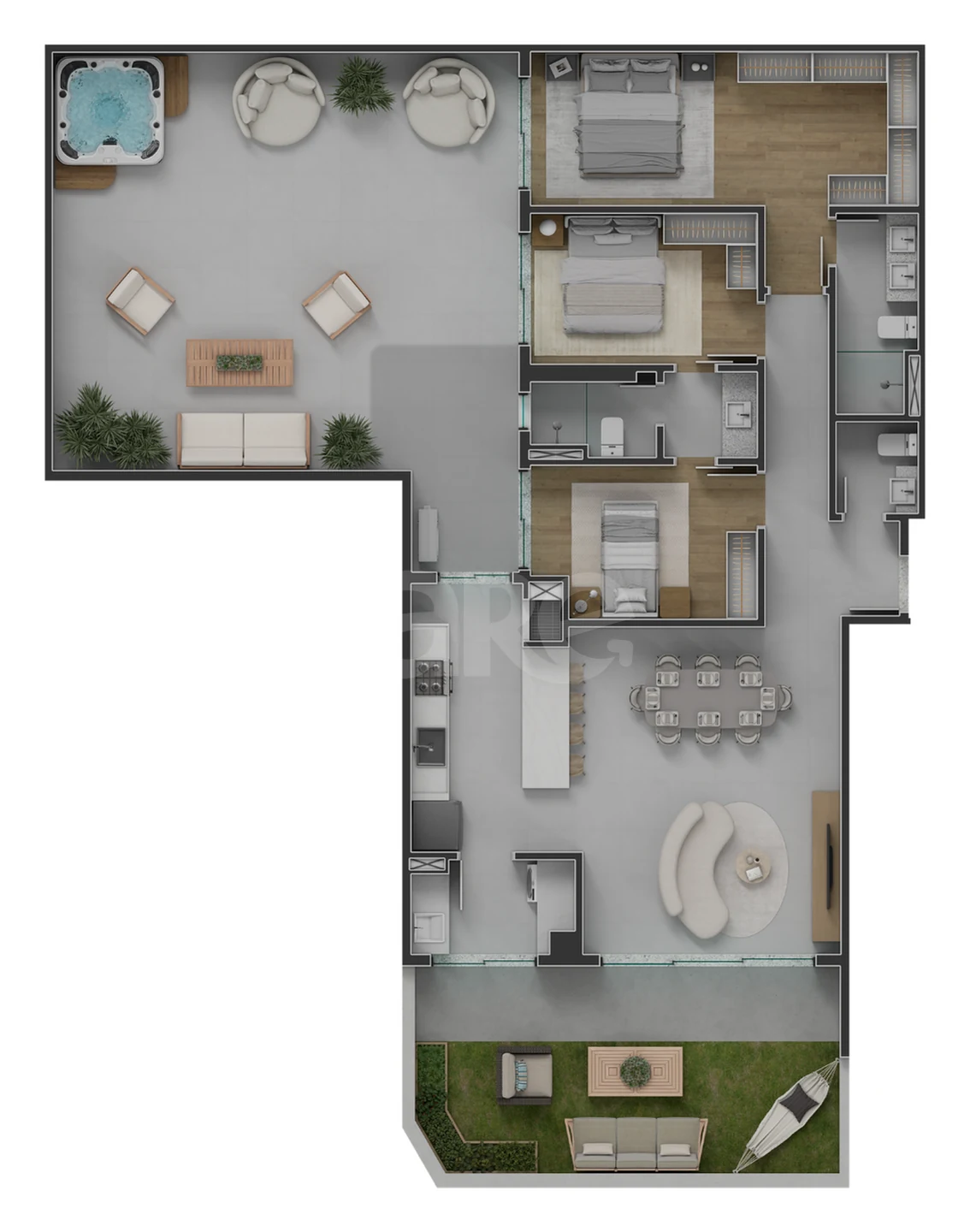 Planta — Garden 182,77 m²