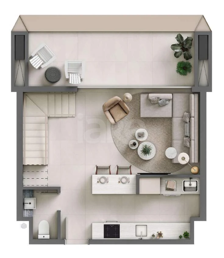 Planta — Apartamento 93 m² · 1º pavimento