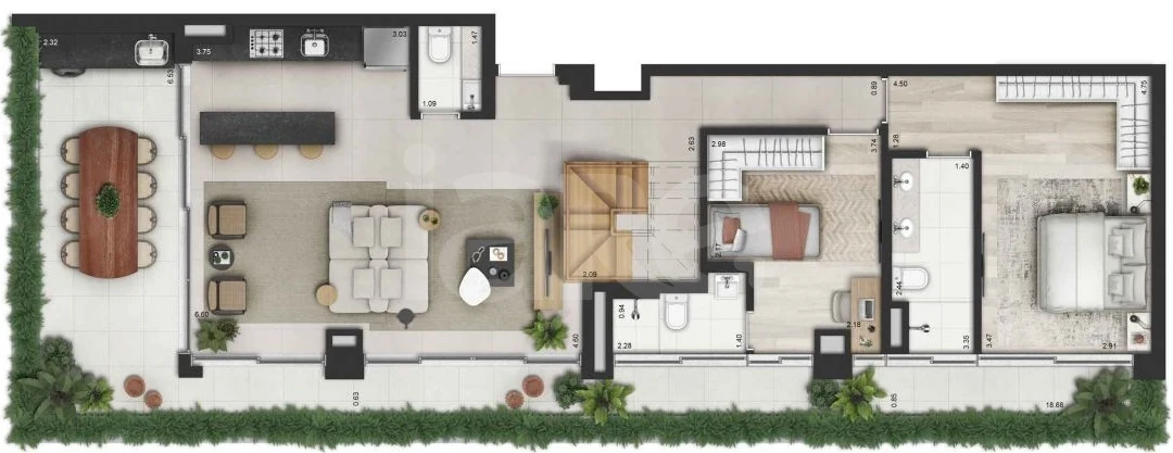 Planta — Cobertura Duplex 208,09 m²