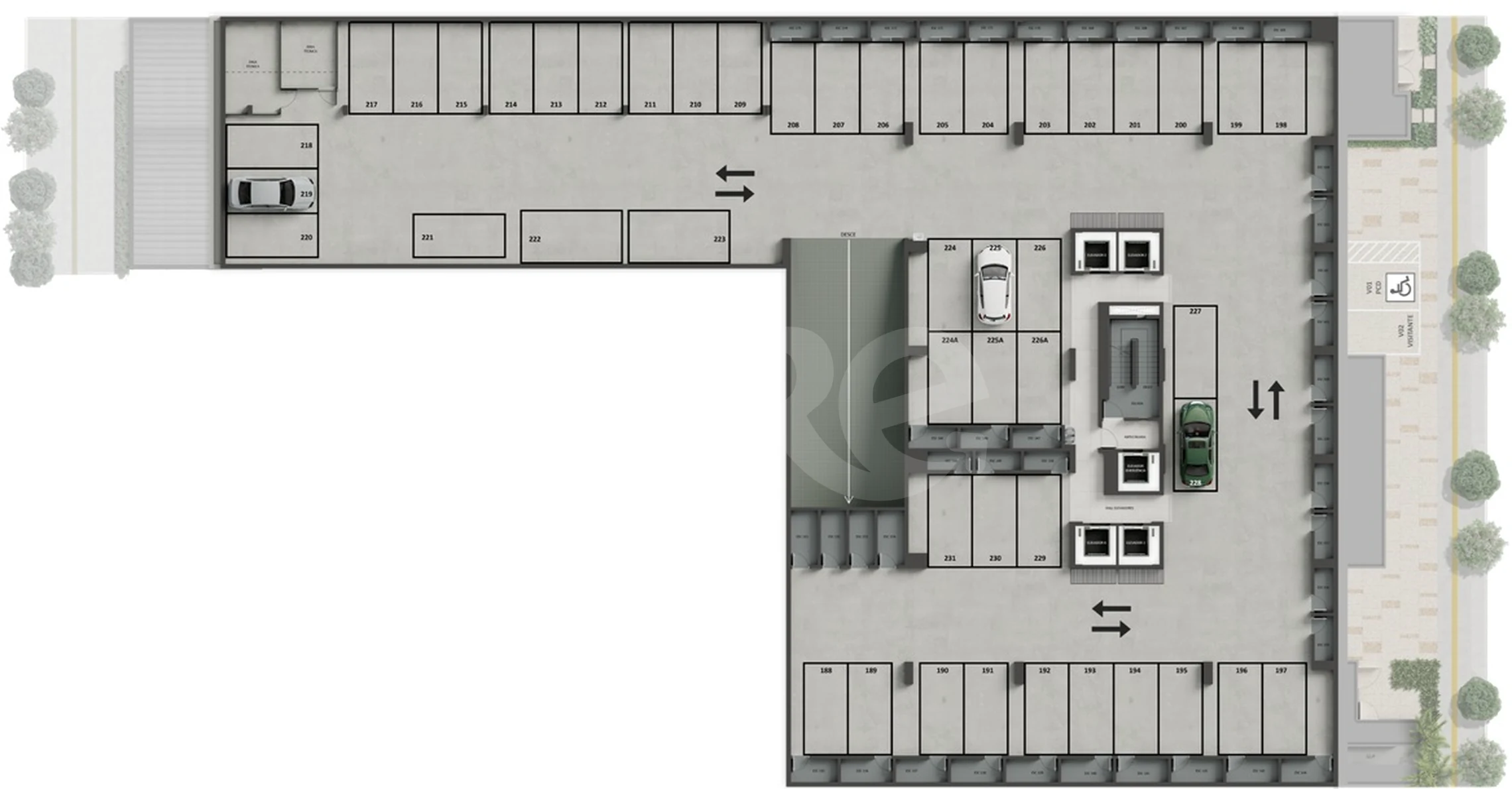 Planta — Pavimento garagem 2