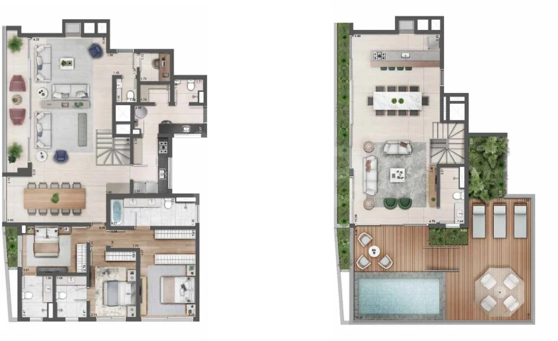 Planta — Cobertura Duplex 344,92 m²