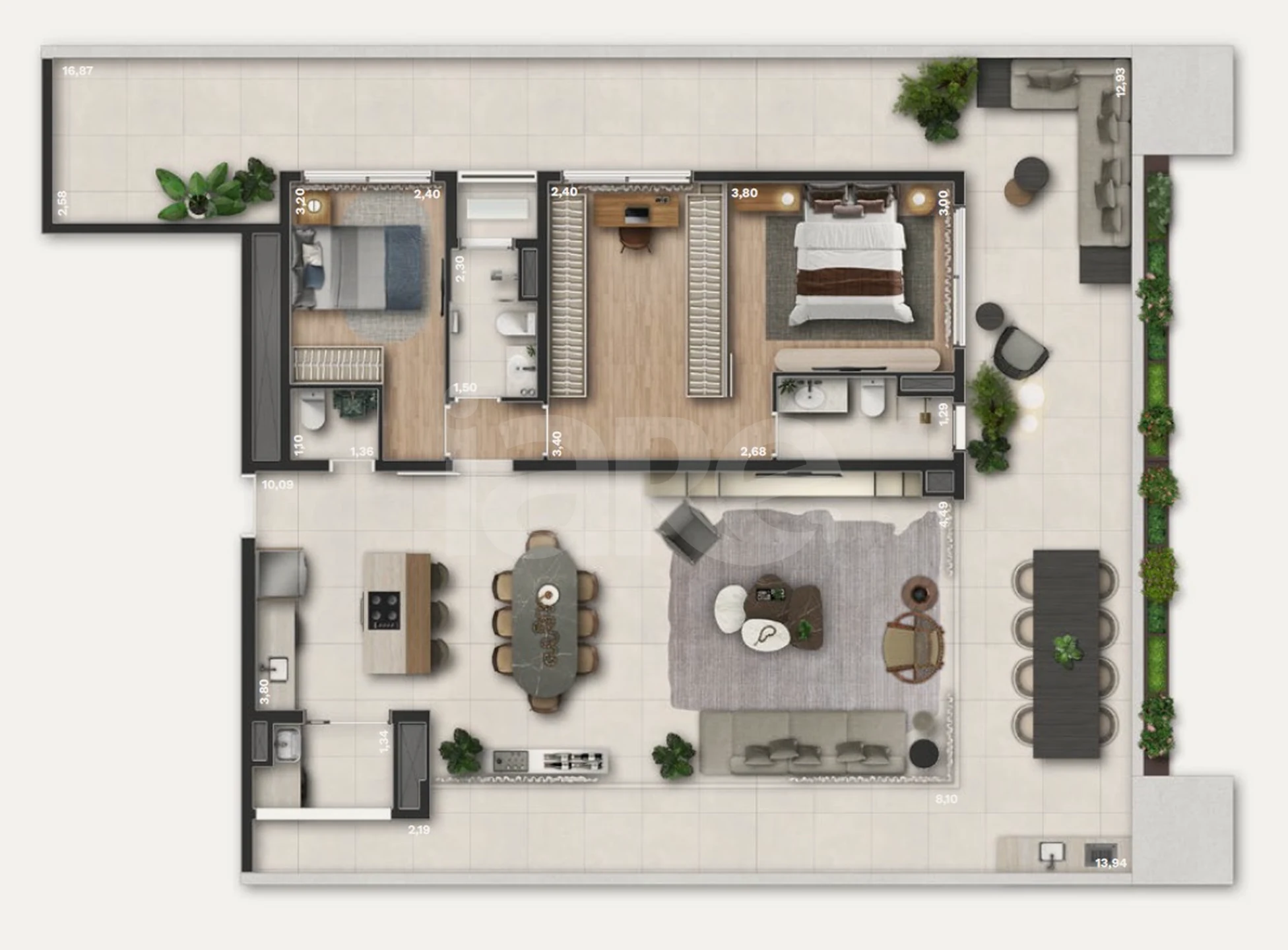 Planta — Apartamento 198,52 m²