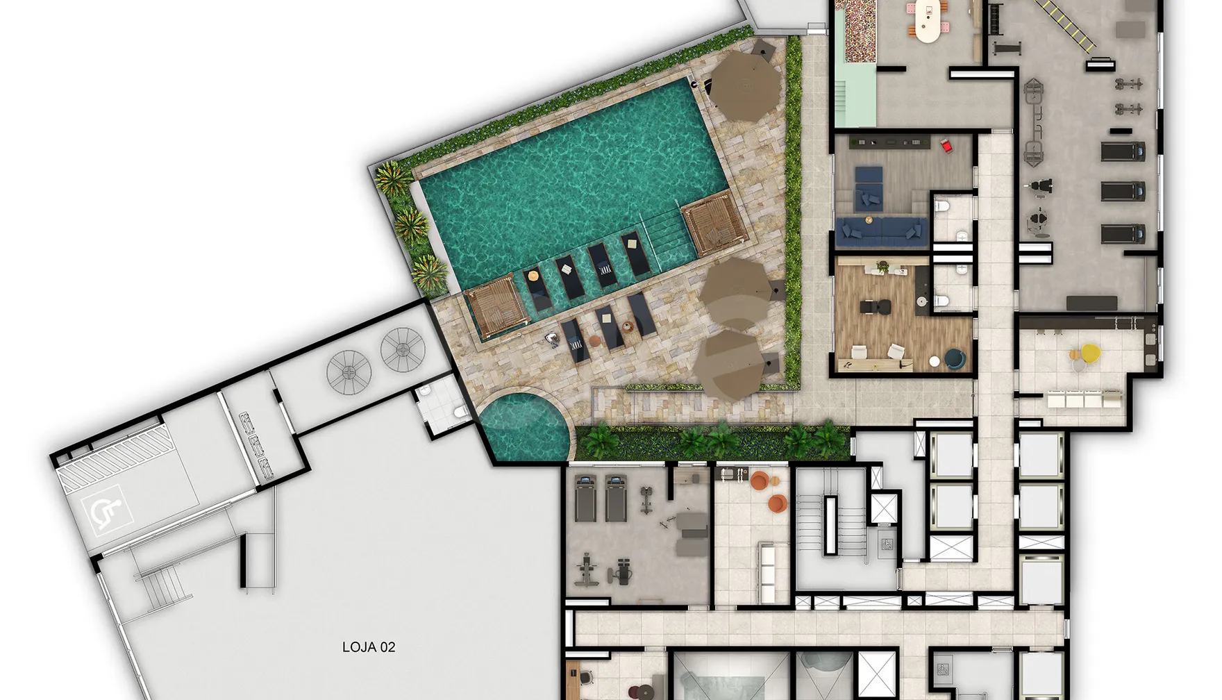 Planta — Pavimento lazer