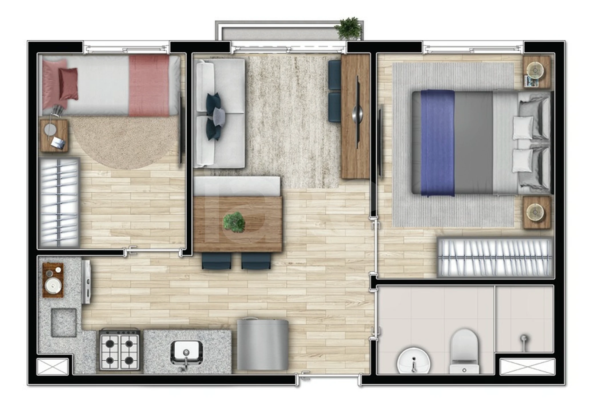 Planta — Apartamento 33,54 m²