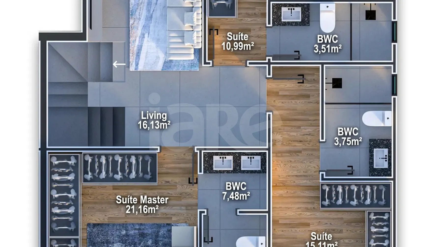 Planta — Cobertura Duplex 173,19 m²