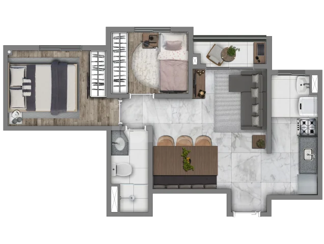 Planta — Apartamento 45,78 m²