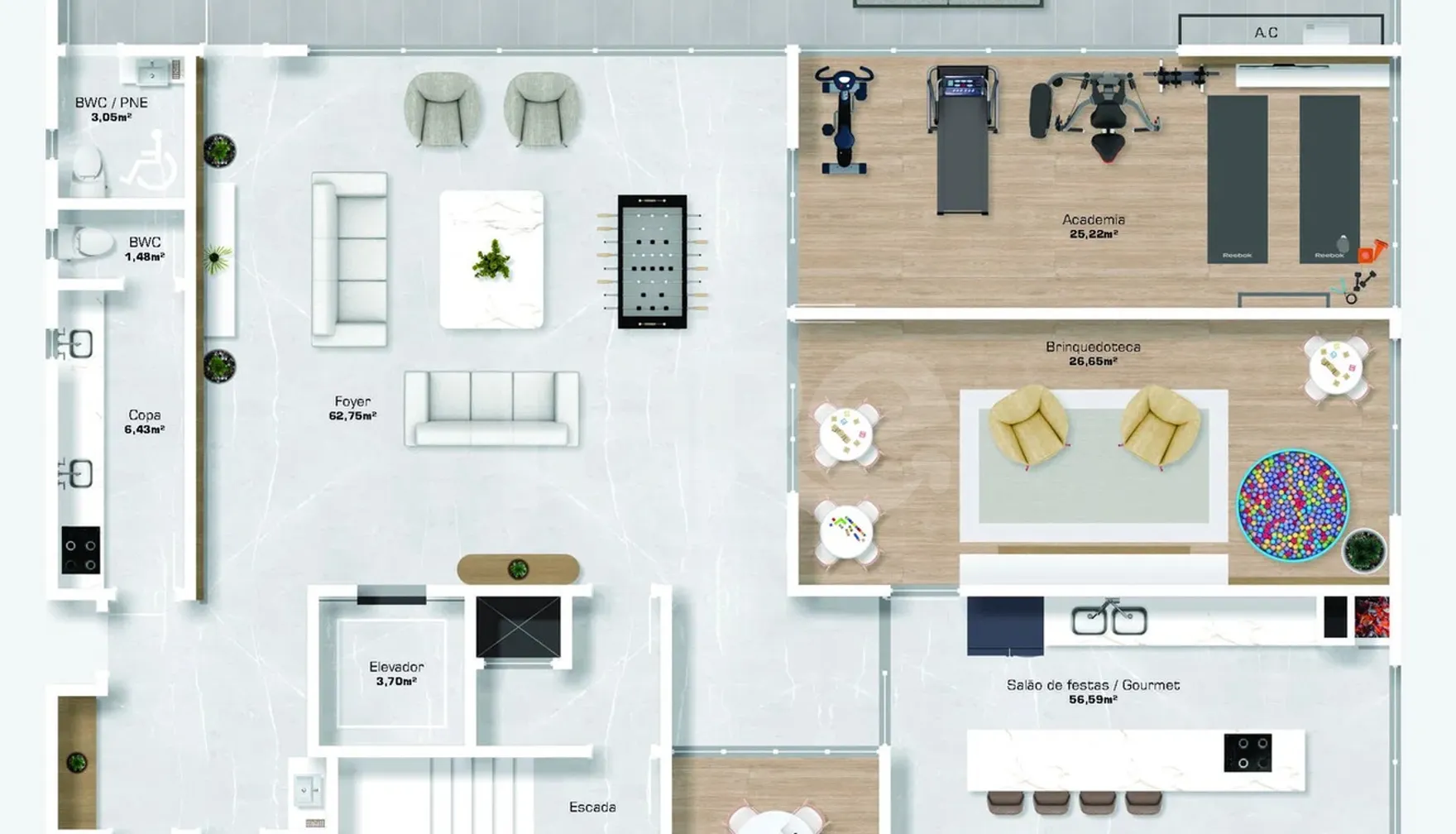 Planta — Pavimento lazer