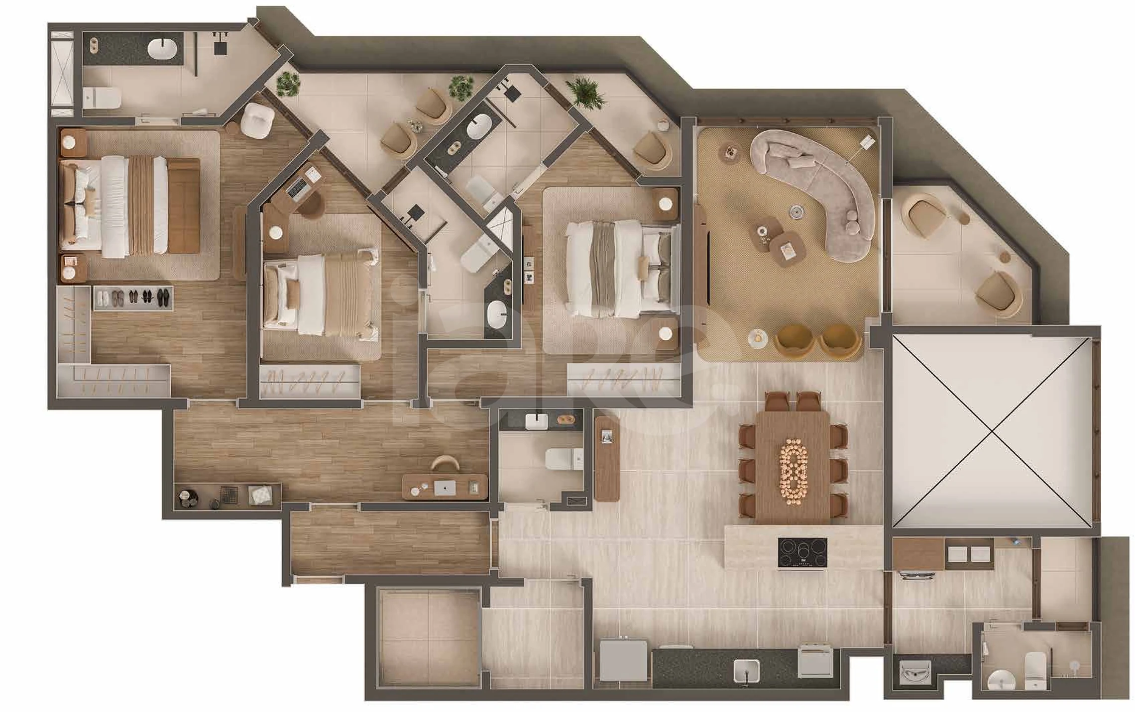 Planta — Apartamento 156,15 m²