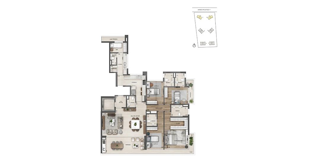 Planta — Apartamento 194,32 m²