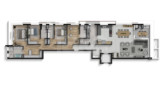 Planta — Apartamento 214,18 m²