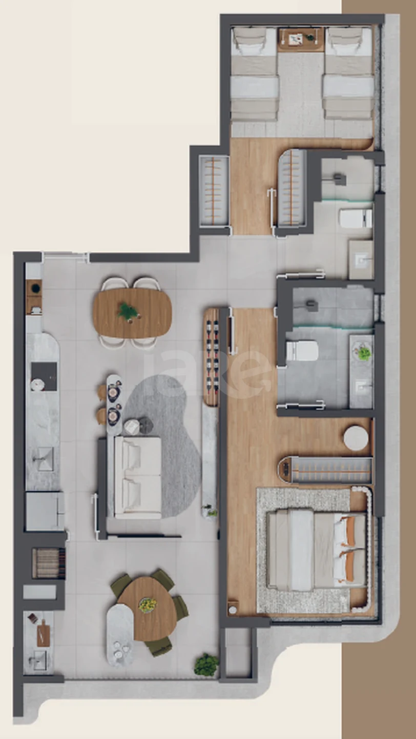 Planta — Apartamento 70,86 m²