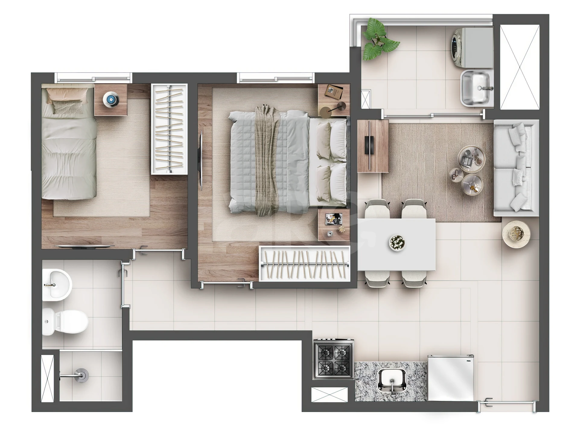 Planta — Apartamento 39,41 m²