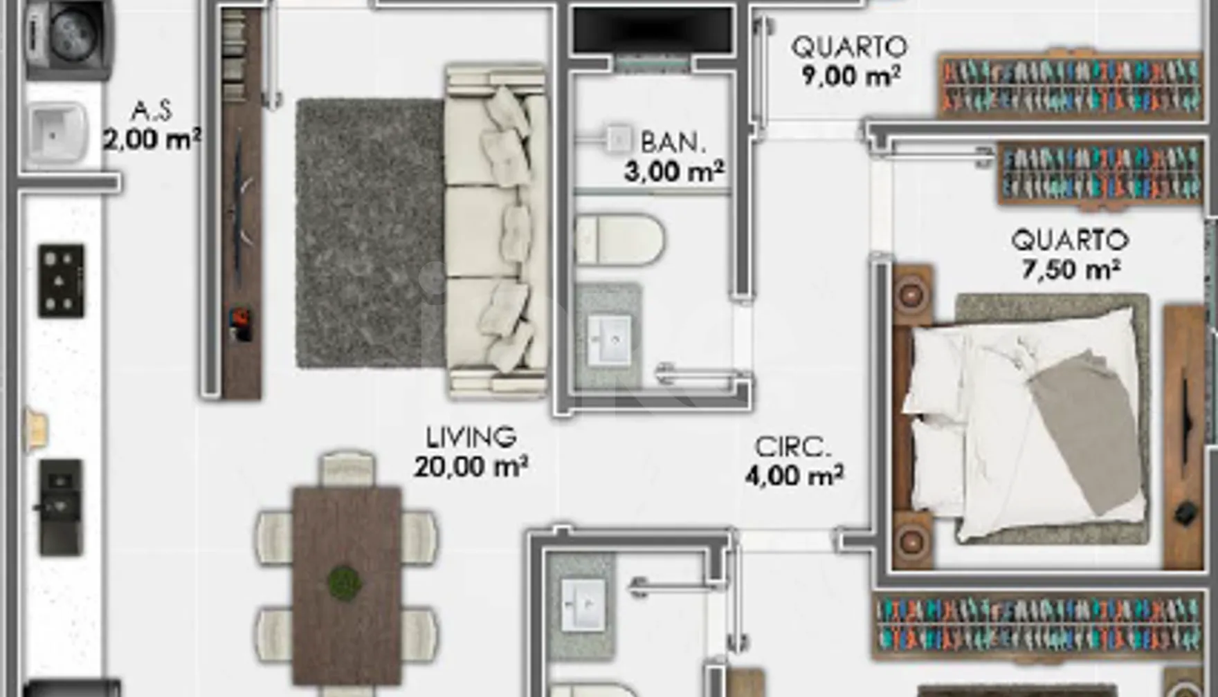 Planta — Apartamento 70 m²
