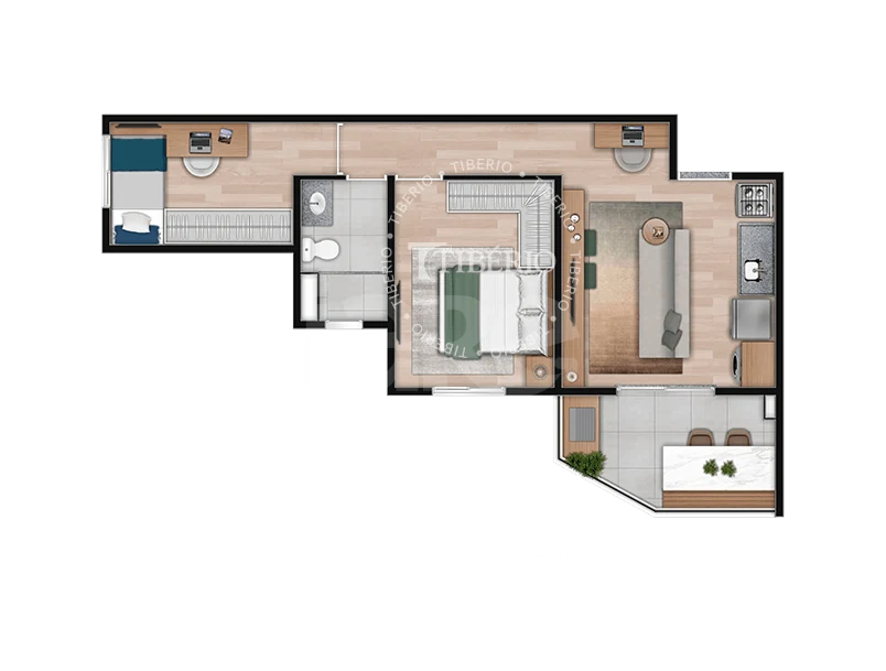 Planta — Apartamento 47,02 m²
