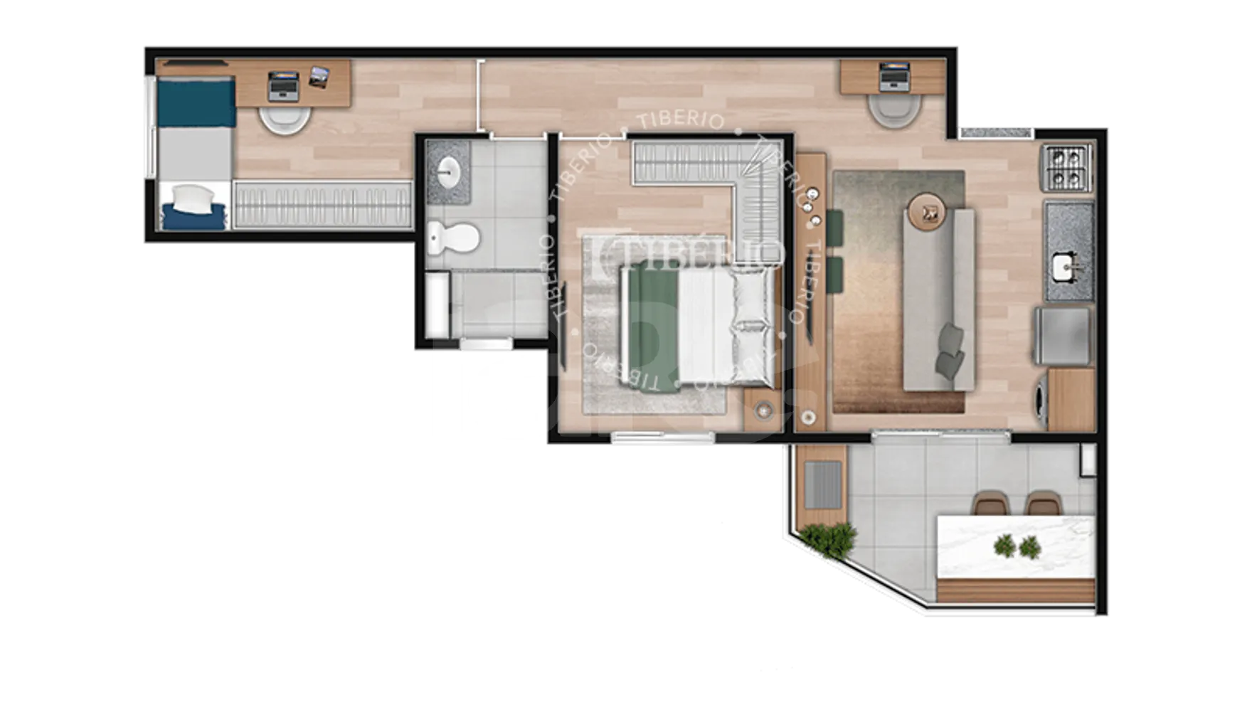 Planta — Apartamento 47,02 m²