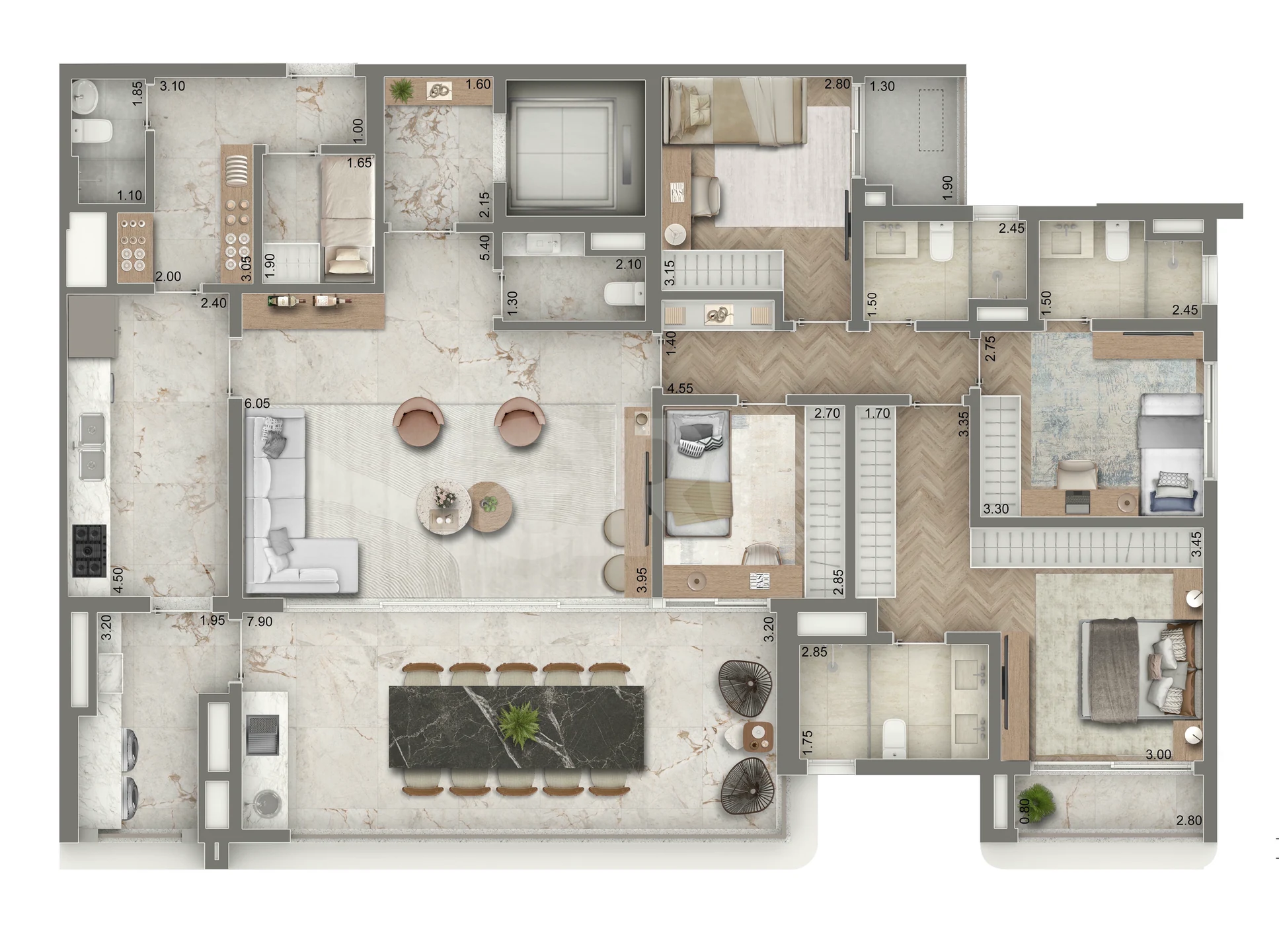 Planta — Apartamento 179 m²