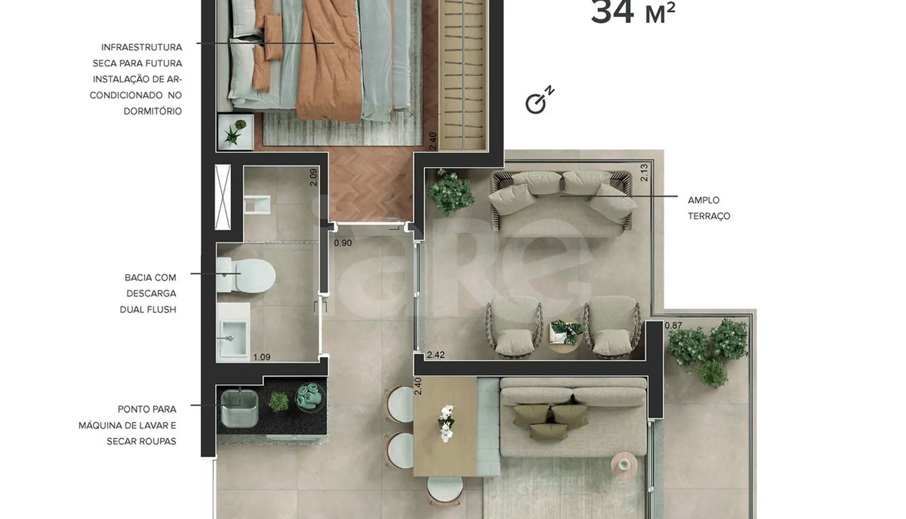 Planta — Garden 40,54 m²