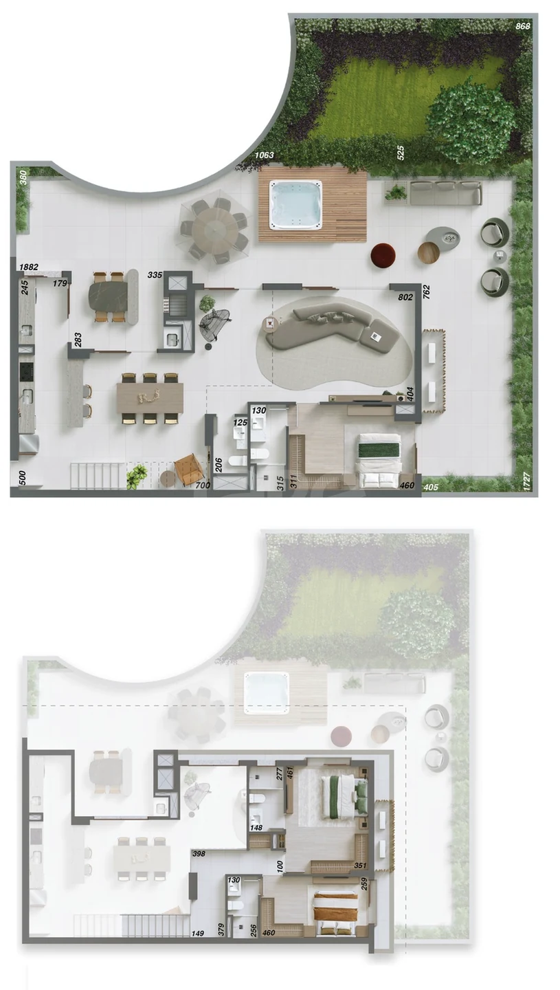 Planta — Garden 334,42 m² · 1º pavimento