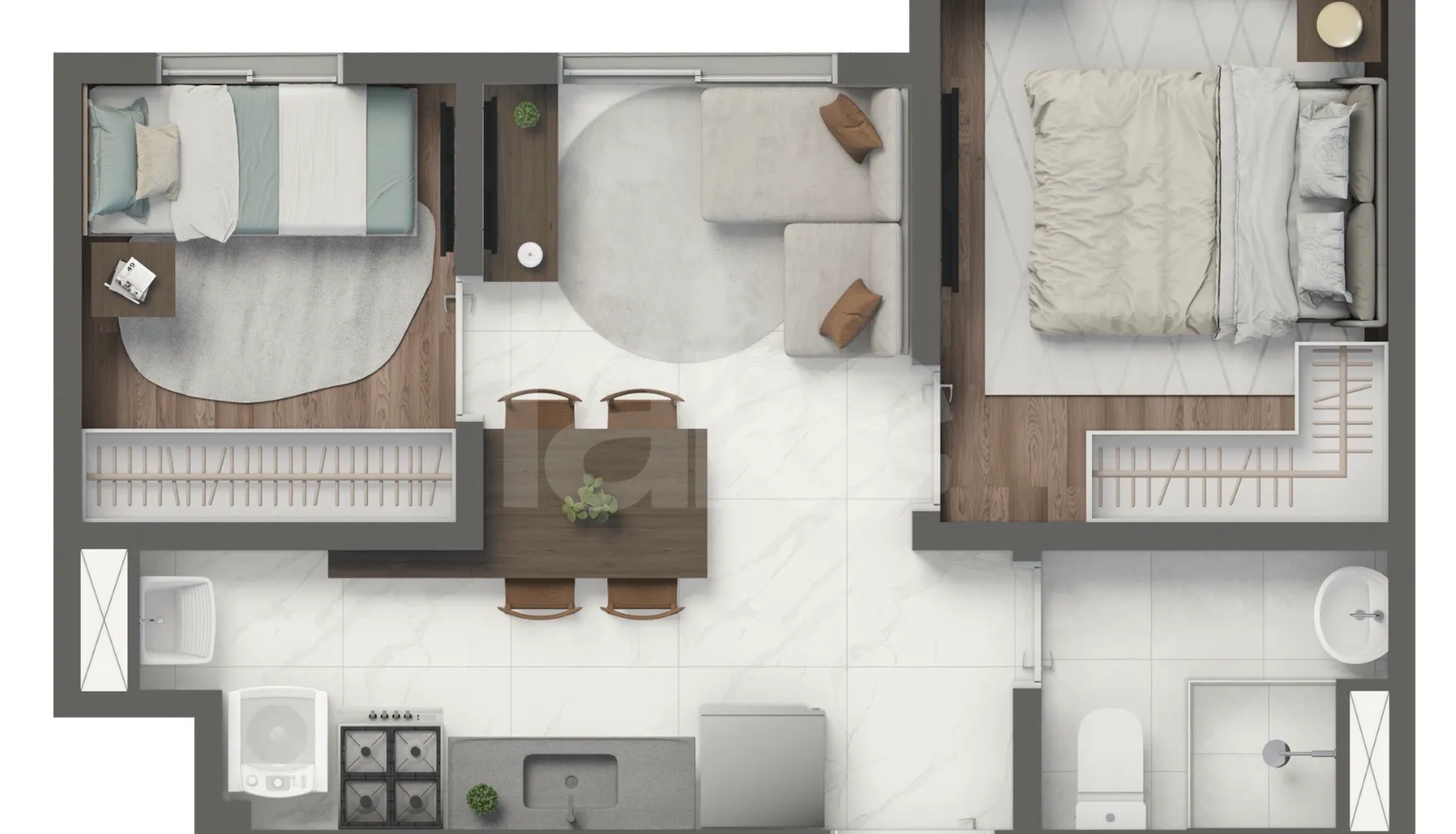 Planta — Apartamento 31,34 m²