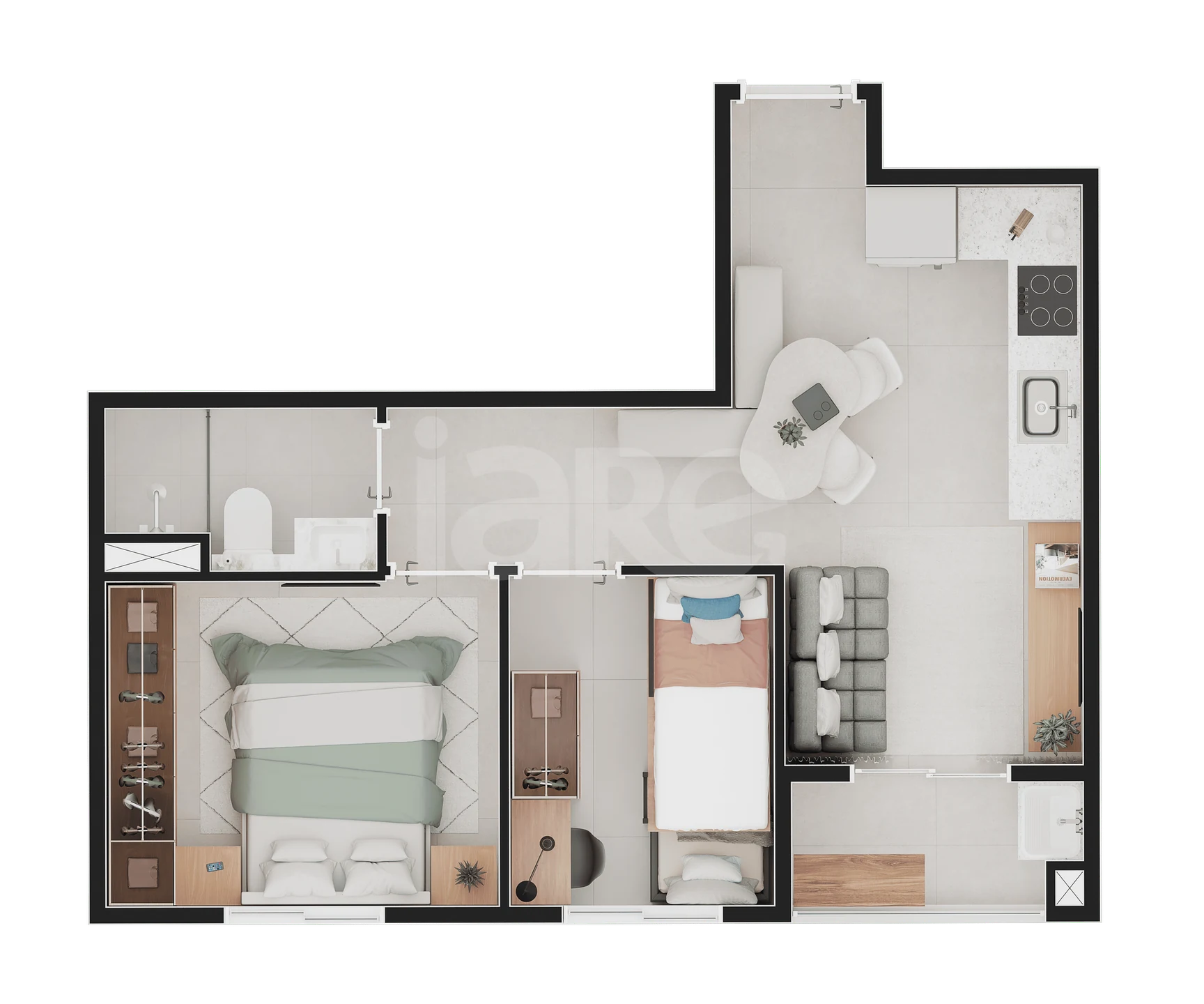 Planta — Apartamento 49,1 m²