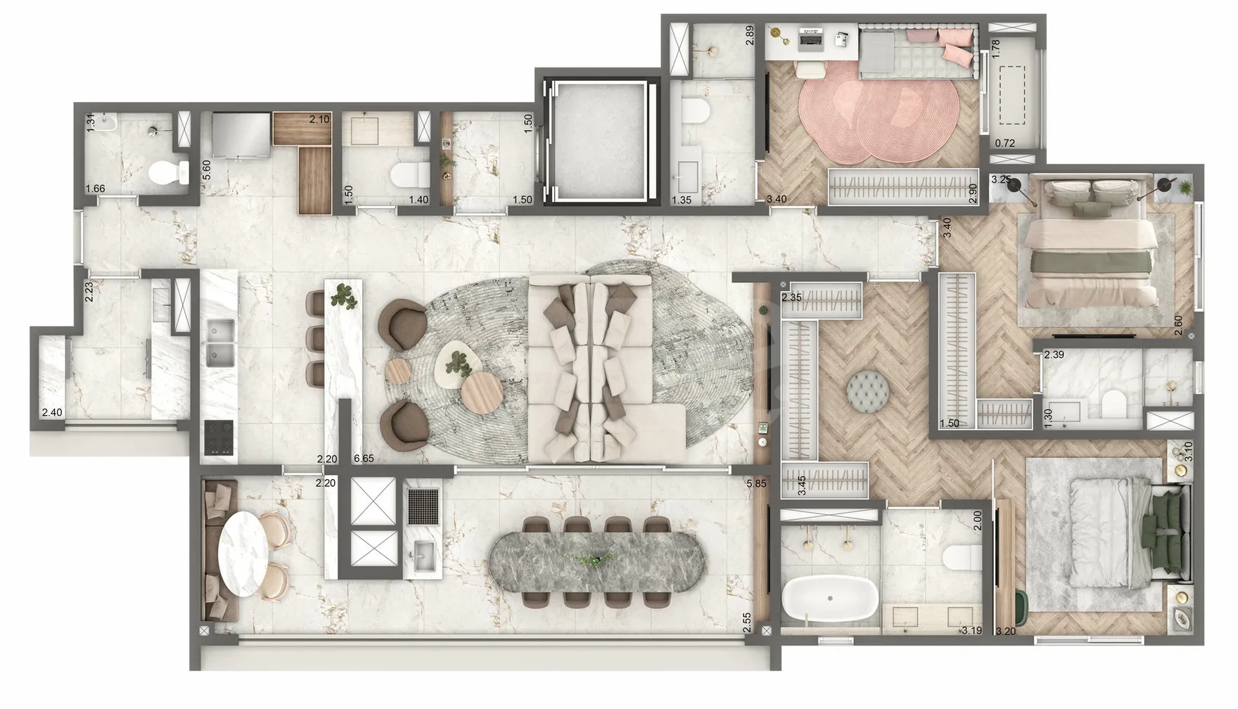 Planta — Apartamento 149,7 m²